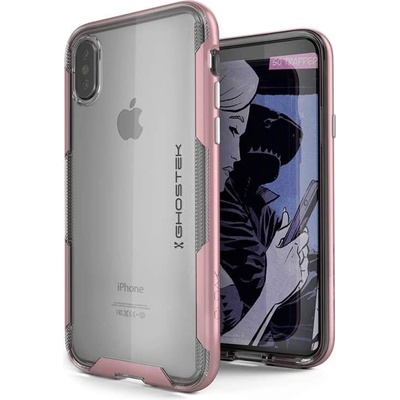 Ghostek Cloak 3 Case - хибриден удароустойчив кейс за iPhone X (прозрачен-розов)