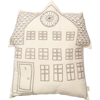 ferm LIVING Dekorativní polštář Abode Windows Off White krémová 45x45