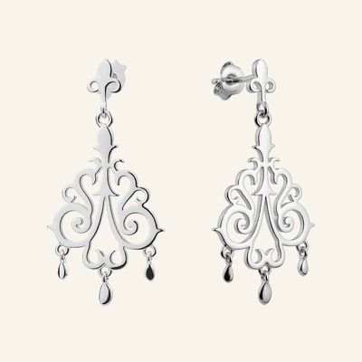 SilveAmo Stříbrné visací náušnice Royal Filigree C2.2084