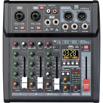 EK Audio Смесителен пулт 2 моно + 2 стерео mq04