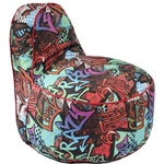 Pufrelax Пуф стол, 200л. , OK Junior, Street art, Водоустойчив, Перящ се калъф, Пълнеж от Полистиролни перли, принт