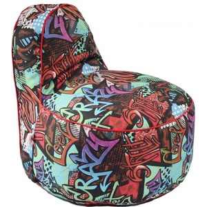 Pufrelax Пуф стол, 200л. , OK Junior, Street art, Водоустойчив, Перящ се калъф, Пълнеж от Полистиролни перли, принт
