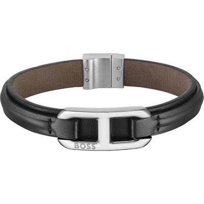 Hugo Boss Elegantný kožený čierny náramok Kode 1580783