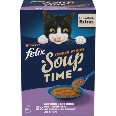 FELIX Soup Tender Strips rozmanitost chutí 48 x 48 g