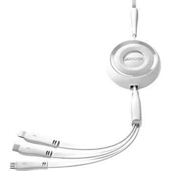 JOYROOM 3в1 кабел Joyroom S-A40 Colorful Series, USB-A към USB-C / Lightning / microUSB, 1m, бял (S-A40_W)