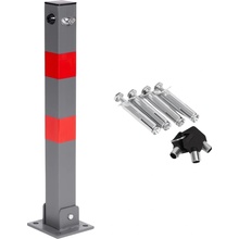 MultiStore DNPL-003 Skládací parkovací zábrana, sloupek 60 cm, na klíč, s reflexními pruhy
