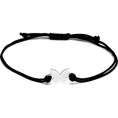 Blink-Blink Šnúrkový náramok so zlatým príveskom MOTÝĽ 6314BCiG