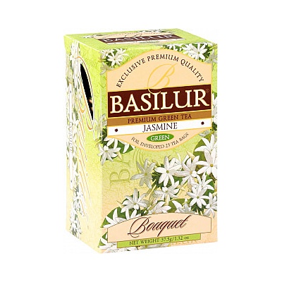 Basilur Zelený čaj Bouquet Jasmine porcovaný s přebalem 25 sáčků