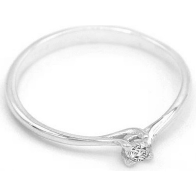 B&B Goldinvestic Zlatý zásnubní prsten se zirkonem bílé zlato N4510