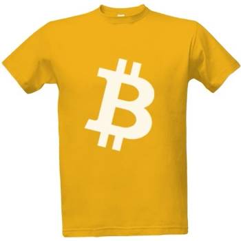 Tričko s potiskem Bitcoin tričko pánské Zlatá