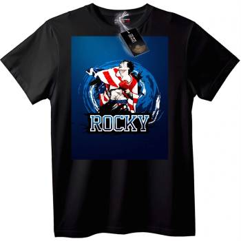 NOONEBRAND Тениска Rocky с американски флаг - 2XL, White