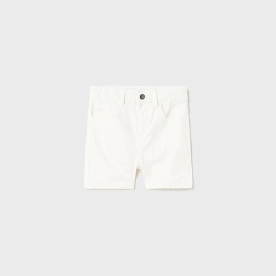 Mayoral Къси памучни панталони 5 джоба за бебе момче в мръсно бяло Майорал