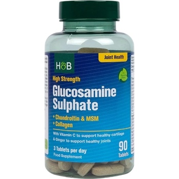 Holland & Barrett High Strength Glucosamine Sulphate | With Chondroitin, MSM and Collagen [90 Таблетки]