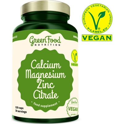 GreenFood Nutrition Calcium Magnesium Zinc Citrate 120 kapsúl