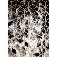 Dywany Łuszczów Gloss 409A 82 3D cubes Black / gold / grey