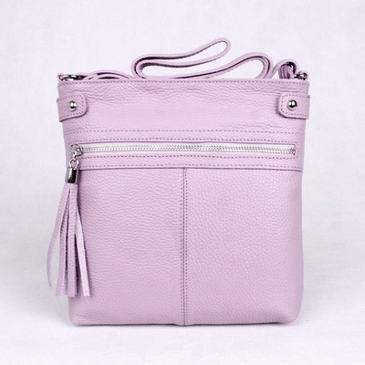 Vera Pelle malá kožená crossbody kabelka no. 60 fialová