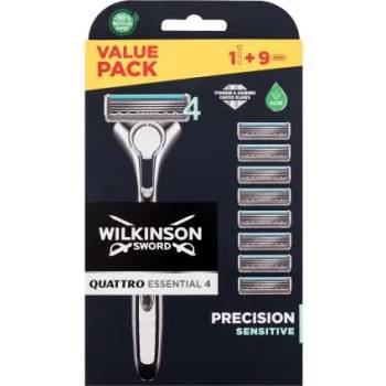 Wilkinson Sword Quattro Essential 4 комплект: самобръсначка с една глава 1 бр + резервни ножчета 8 бр за мъже