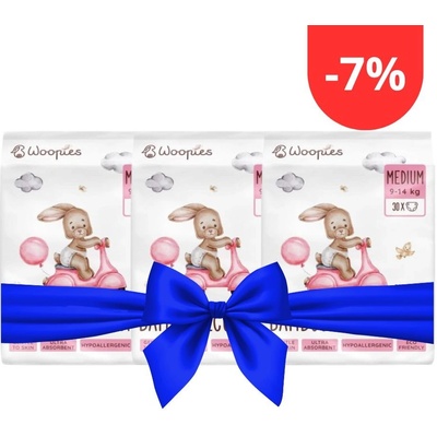 Woopies EKO MEDIUM 9-14 kg Wooden Spoon ECO CERT Cosmos Organic 3x30 ks