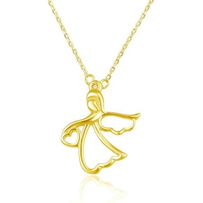 Beneto Pozlátený náhrdelník s anjelikom AGS1326 / 47-GOLD