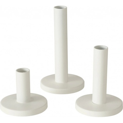 Boltze Home Kovový svícen, 16 cm, 3 kusy, MALKO, bílý bílý