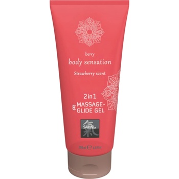 HOT Shiatsu 2в1 Ягодов аромат - масажен лубрикант - ягода (200ml)