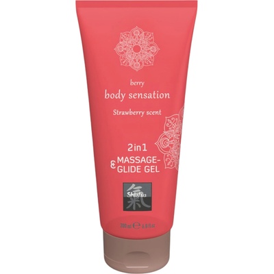 HOT Shiatsu 2в1 Ягодов аромат - масажен лубрикант - ягода (200ml)
