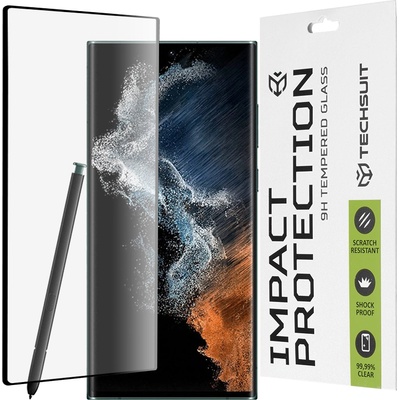 Techsuit Протектор за Samsung Galaxy S22 Ultra 5G - 111D Full Cover / Full Glue Glass / 3D Curved Screen - Черен