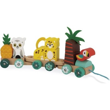 Janod Дървен влак за деца Tropik