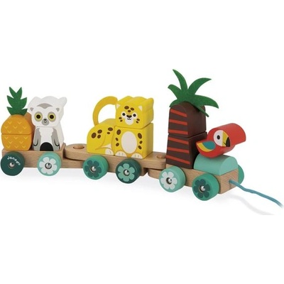 Janod Дървен влак за деца Tropik