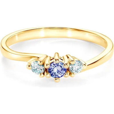 SAVICKI Пръстен Blue Lagoon: злато, танзанит