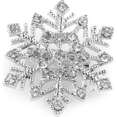 Stoklasa brož s broušenými kamínky vločka 1 stříbrná crystal – Zboží Dáma