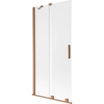 Mexen Velar параван за вана с 2 крила, плъзгащ се 90 x 150 cm, мат, матиран мед - 896-090-000-31-65 (896-090-000-31-65)