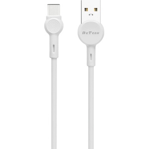 DeTech Кабел за данни DeTech DE-C35C, Type-C, 1.0m, White - 40190 (DE-40190)