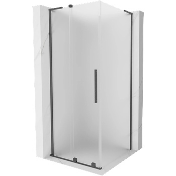Mexen Velar L плъзгаща се душ кабина 120 x 120 см, матирано, четкано оръжеен сив - 871-120-120-33-66 (871-120-120-33-66)