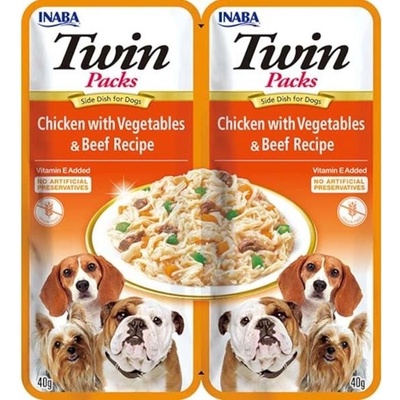 Churu Twin Packs kura zelenina a hovädzie vo vývare 2 x 40 g