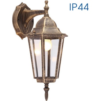 VIVALUX Фенер MARIBOR ∙ WD001 ∙ античен месинг ∙ IP44 - Стенен фенер с горен носач | Vivalux (VIV004186)