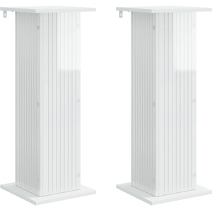 vidaXL Стойка за растения 2 бр. Бял гланц 30, 5 x 30 x 80, 5 см (899771)