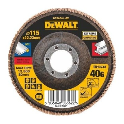 DeWALT DT30601 Brusný lamelový kotouč plochý Extreme na kov 40 G, 115 mm