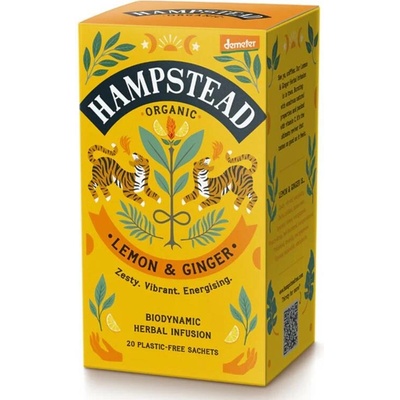 Hampstead Tea London BIO citrónový čaj se zázvorem BIO Demeter Sáčkový čaj 20 ks