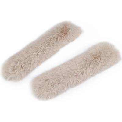 Kožešinový lem na rukáv samonavíjecí šíře 8 cm - béžová světlá (2 ks)