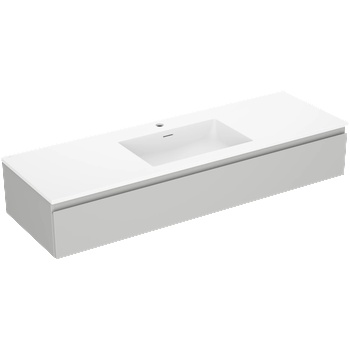 Mexen Orio шкаф за баня 140 см с мивка Otis, 1 чекмедже, сив мат/бял мат - 91A10-14023-1-BF62-W18M01 (91A10-14023-1-BF62-W18M01)