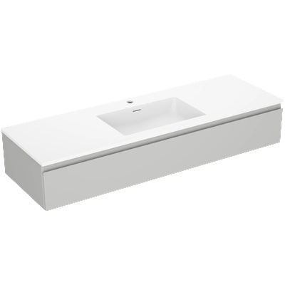 Mexen Orio шкаф за баня 140 см с мивка Otis, 1 чекмедже, сив мат/бял мат - 91A10-14023-1-BF62-W18M01 (91A10-14023-1-BF62-W18M01)