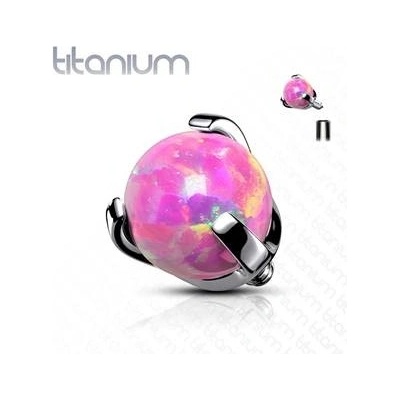 Šperky4U náhradní kamínek k labretě titan s opálem závit TIT1065-OP22