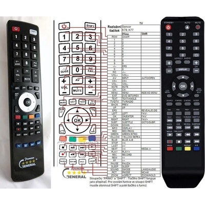 GENERAL SENCOR SLT2629DVBT, SLT3229DVBT, SLT42F29DVBT - съвместимо дистанционно управление на марката General (SLT2629DVBT, SLT3229DVBT, SLT42F29DVBT)