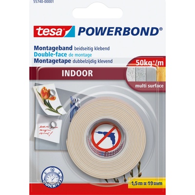 Tesa Powerbond Indoor 55740-00001-02 montážna páska 1,5 m x 19 mm biela 1 ks