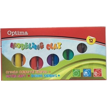 Optima Пластелин optima цветен 200 г 12 броя 100100 (100100)
