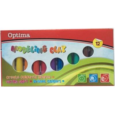 Optima Пластелин optima цветен 200 г 12 броя 100100 (100100)