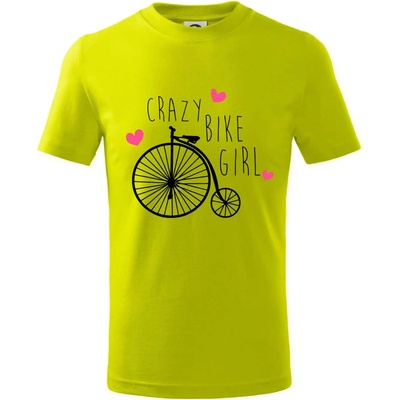 Crazy bike girl tričko detské limetková