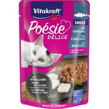 Vitakraft Poesie пауч за котки атлантическа треска истински парченца риба в сос 85gr