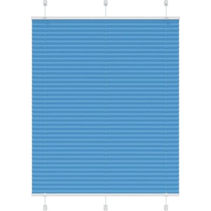 vidaXL Плисирана щора, синя, 105x100 см, ширина на плата 104, 4 см, полиестер (4015178)